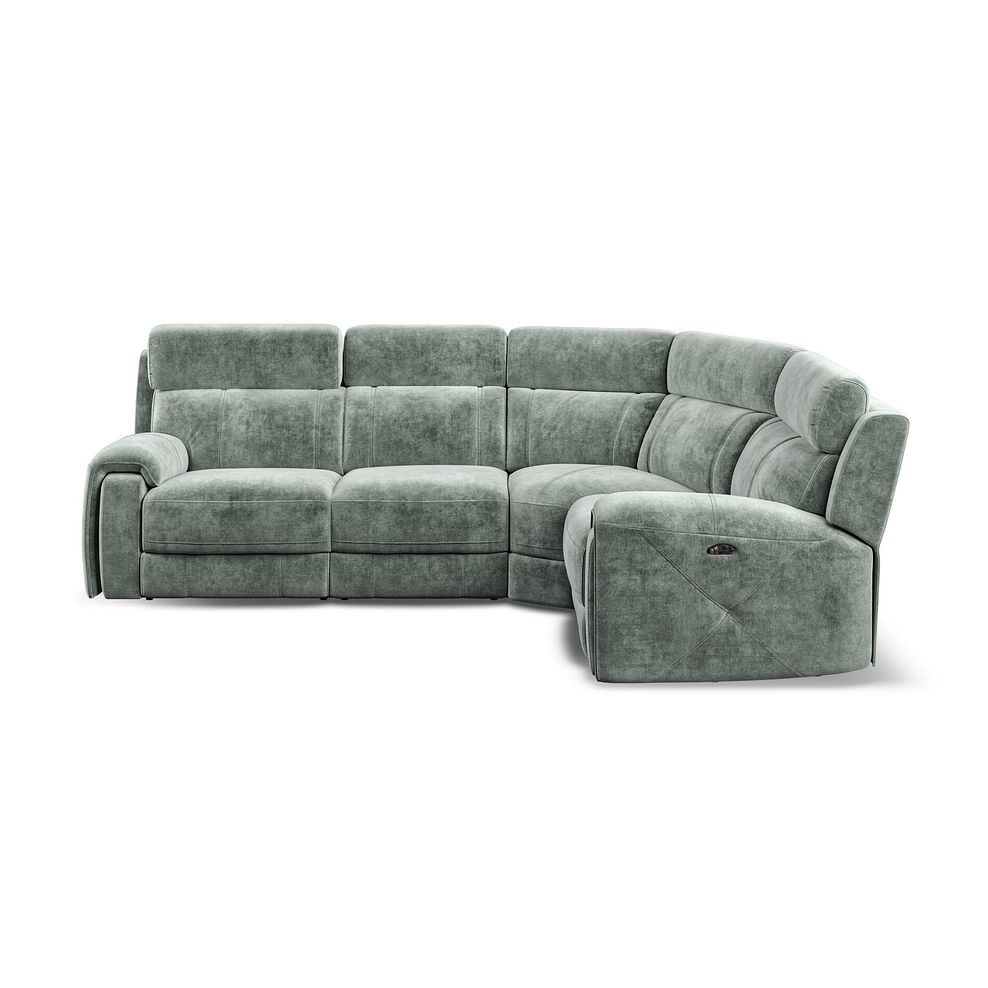 Leo Left Hand Corner Recliner Sofa with Adjustable Headrests in Descent Pewter Fabric 6