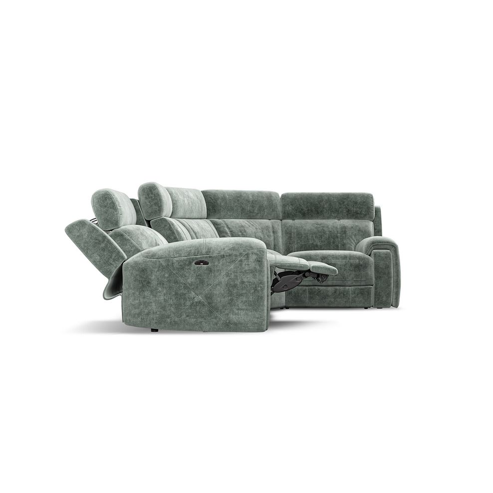 Leo Left Hand Corner Recliner Sofa with Adjustable Headrests in Descent Pewter Fabric 8