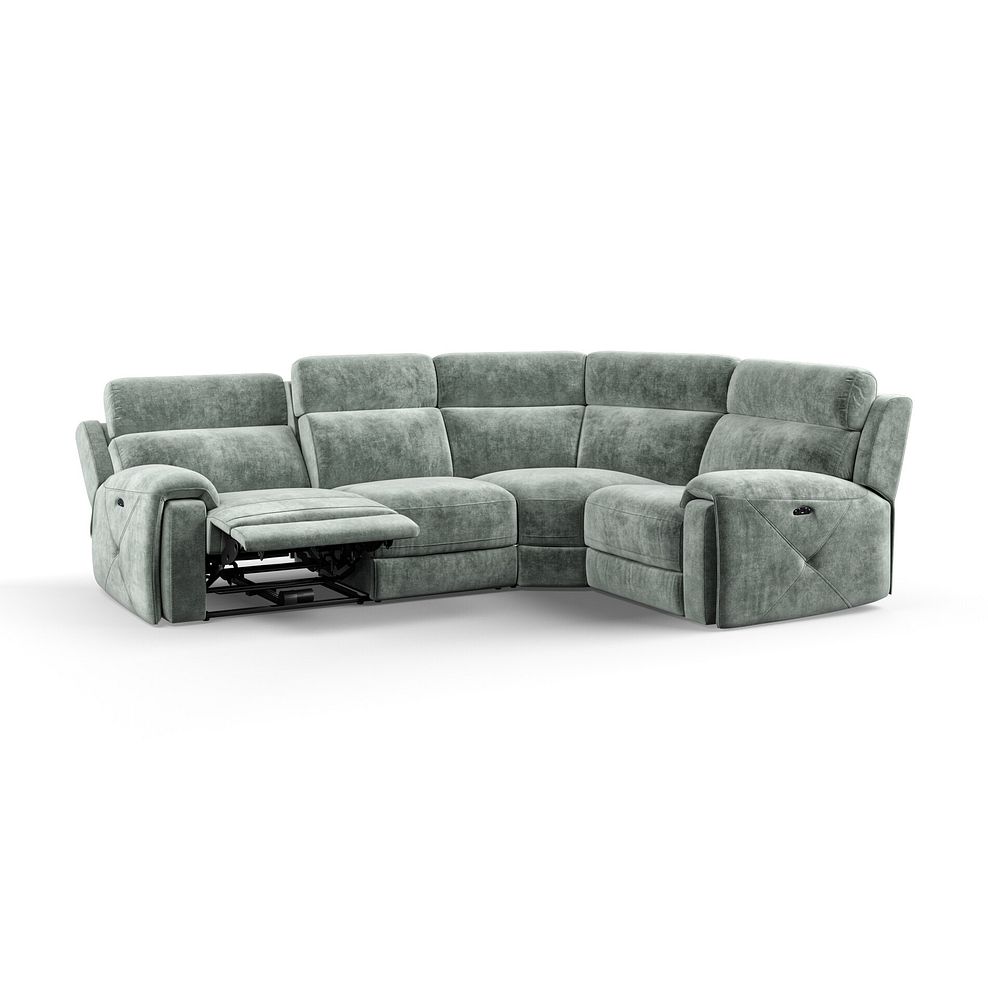 Leo Left Hand Corner Recliner Sofa with Adjustable Headrests in Descent Pewter Fabric 3