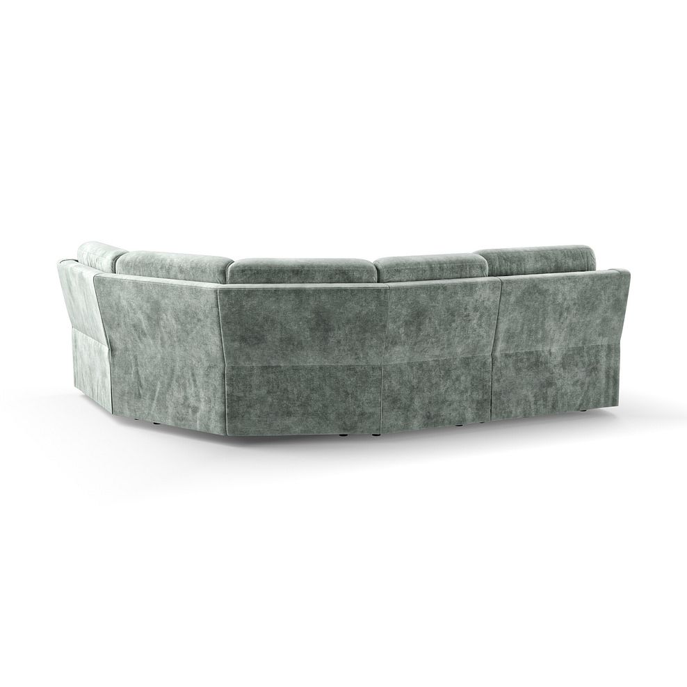 Leo Left Hand Corner Recliner Sofa with Adjustable Headrests in Descent Pewter Fabric 6