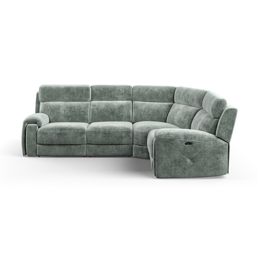 Leo Left Hand Corner Recliner Sofa with Adjustable Headrests in Descent Pewter Fabric 5