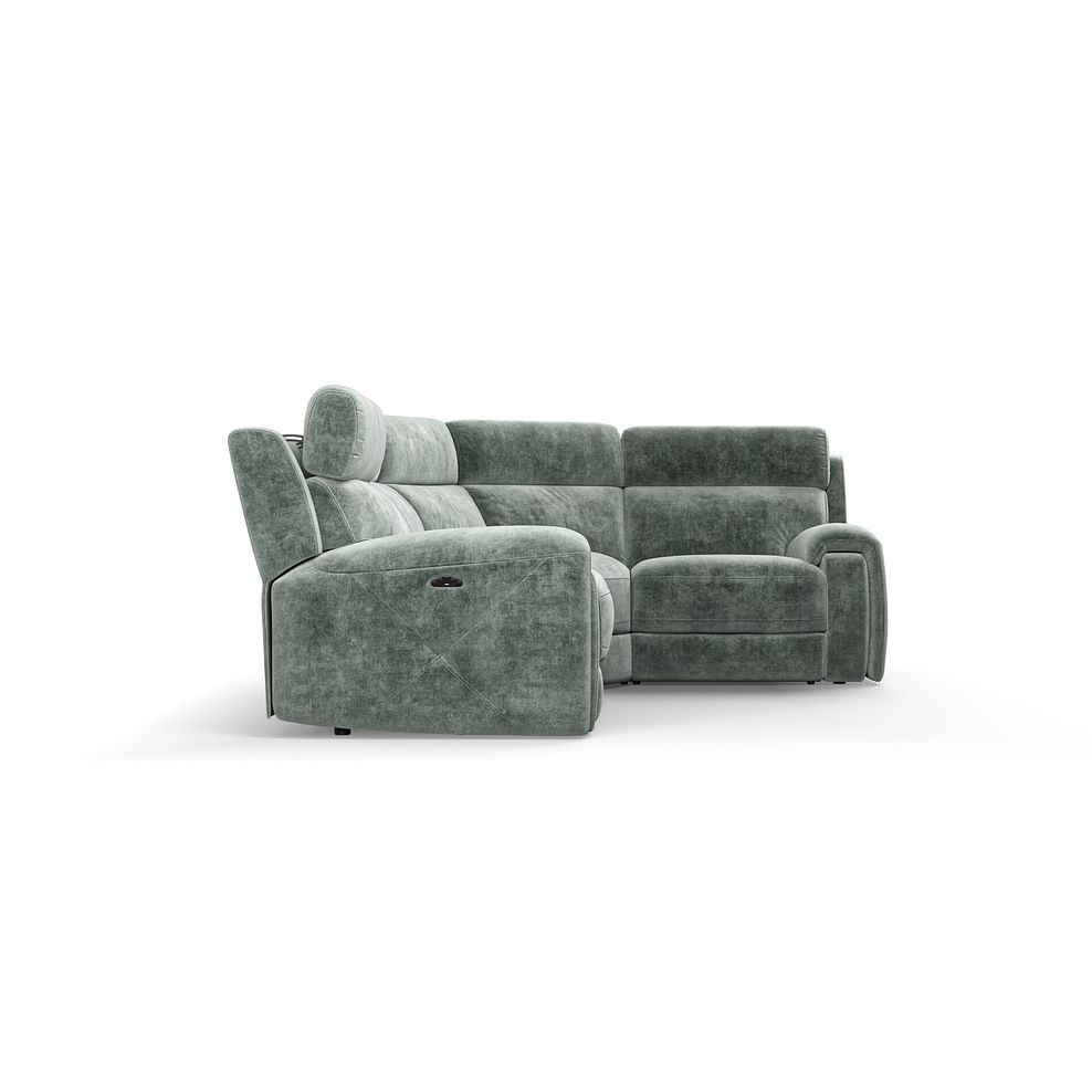 Leo Left Hand Corner Recliner Sofa with Adjustable Headrests in Descent Pewter Fabric 7