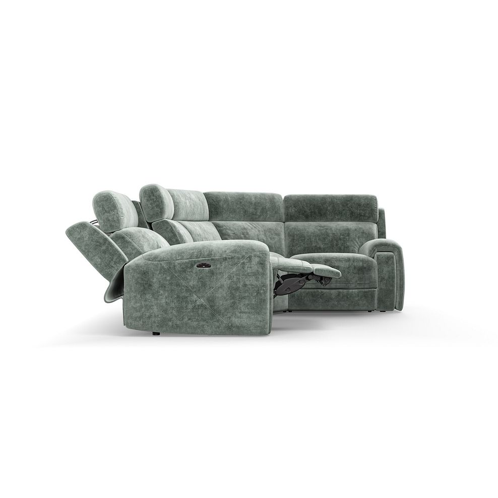 Leo Left Hand Corner Recliner Sofa with Adjustable Headrests in Descent Pewter Fabric 8
