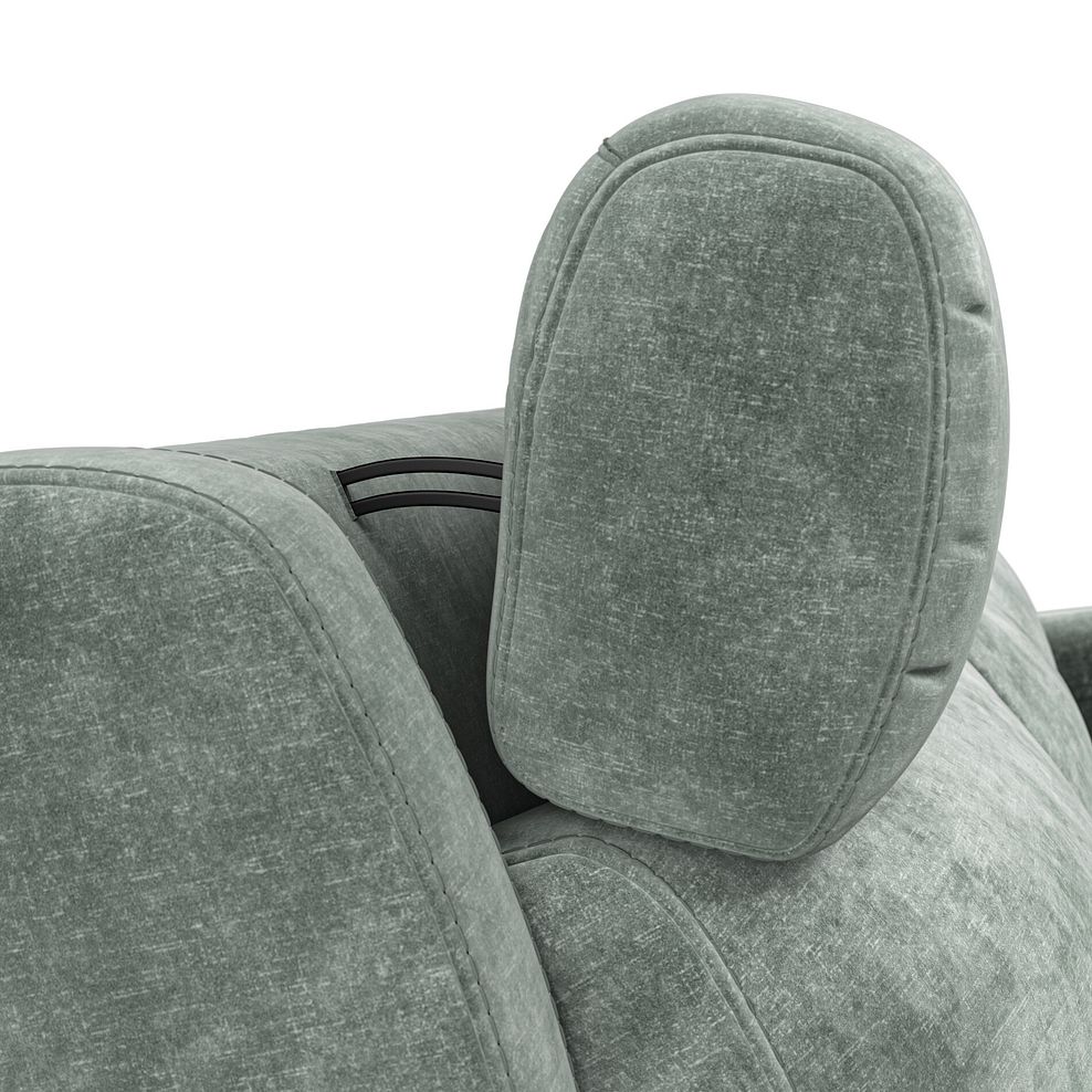 Leo Left Hand Corner Recliner Sofa with Adjustable Headrests in Descent Pewter Fabric 10