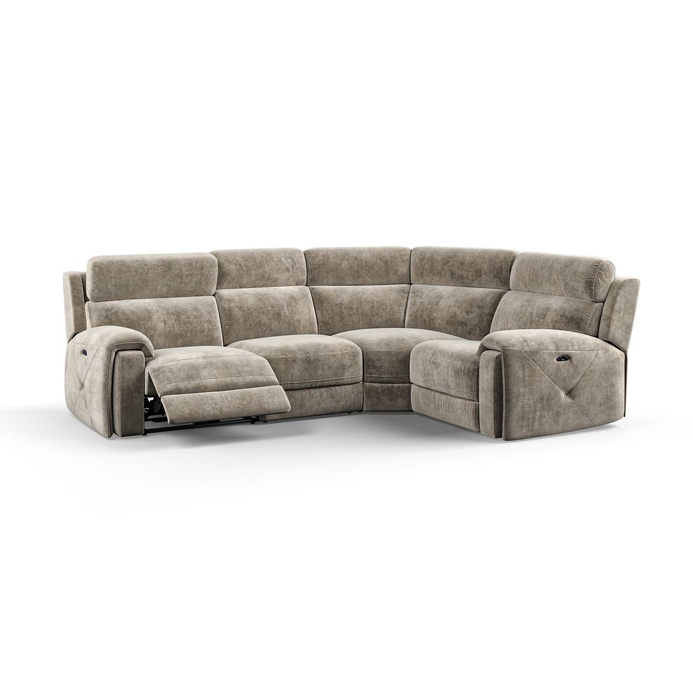 Leo Left Hand Corner Recliner Sofa with Adjustable Headrests in Descent Taupe Fabric 2