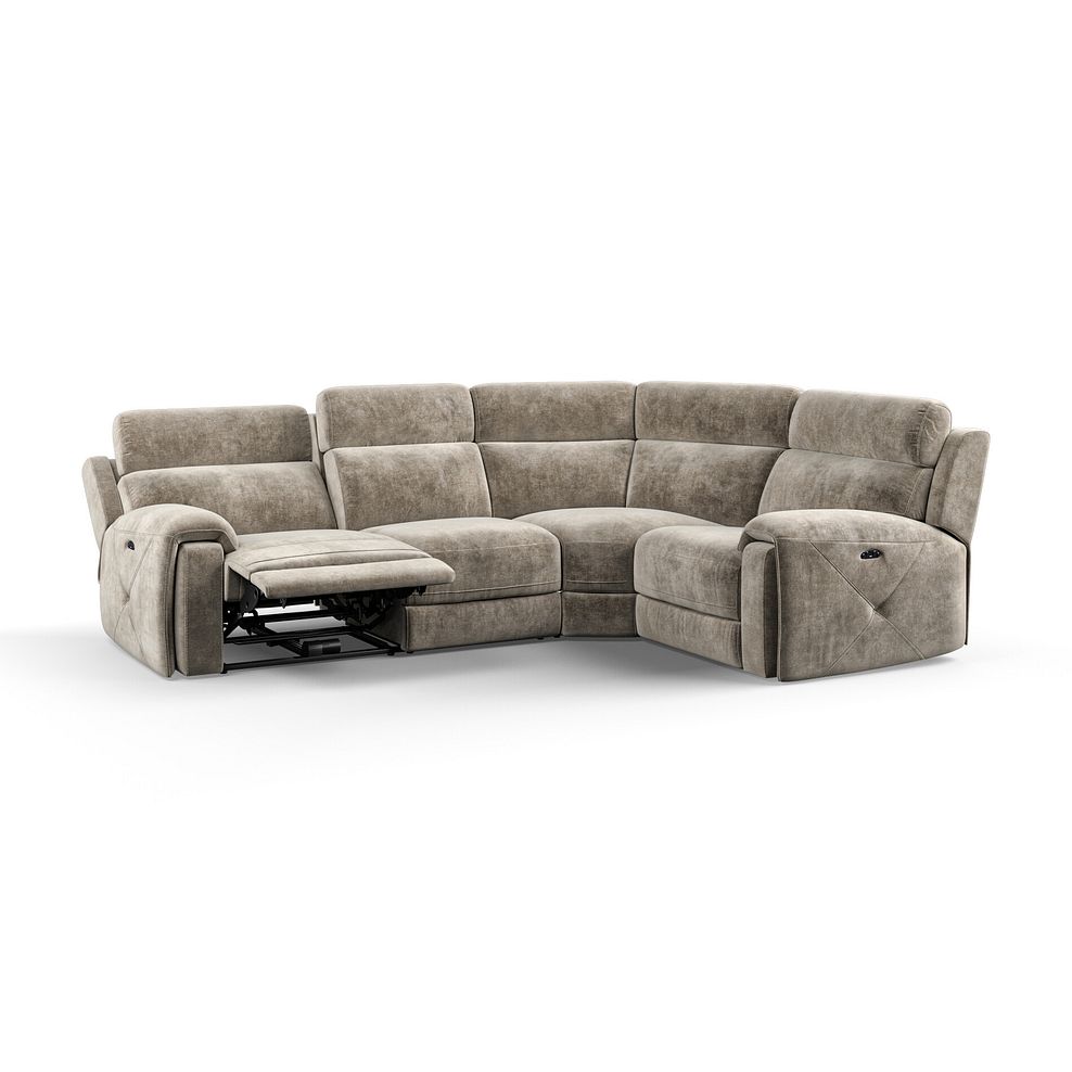 Leo Left Hand Corner Recliner Sofa with Adjustable Headrests in Descent Taupe Fabric 3