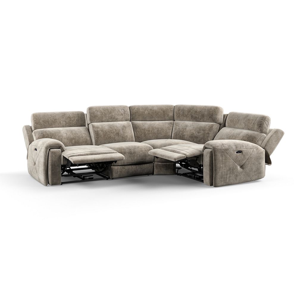 Leo Left Hand Corner Recliner Sofa with Adjustable Headrests in Descent Taupe Fabric 4