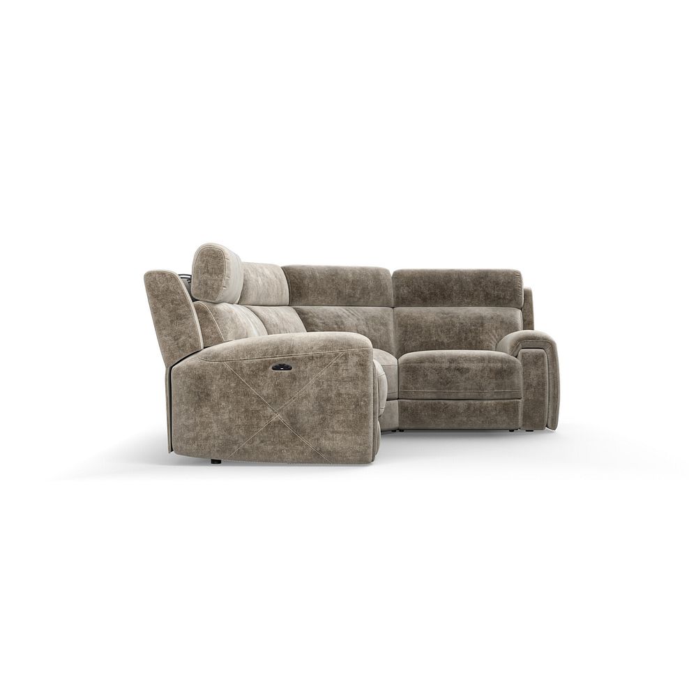 Leo Left Hand Corner Recliner Sofa with Adjustable Headrests in Descent Taupe Fabric 7