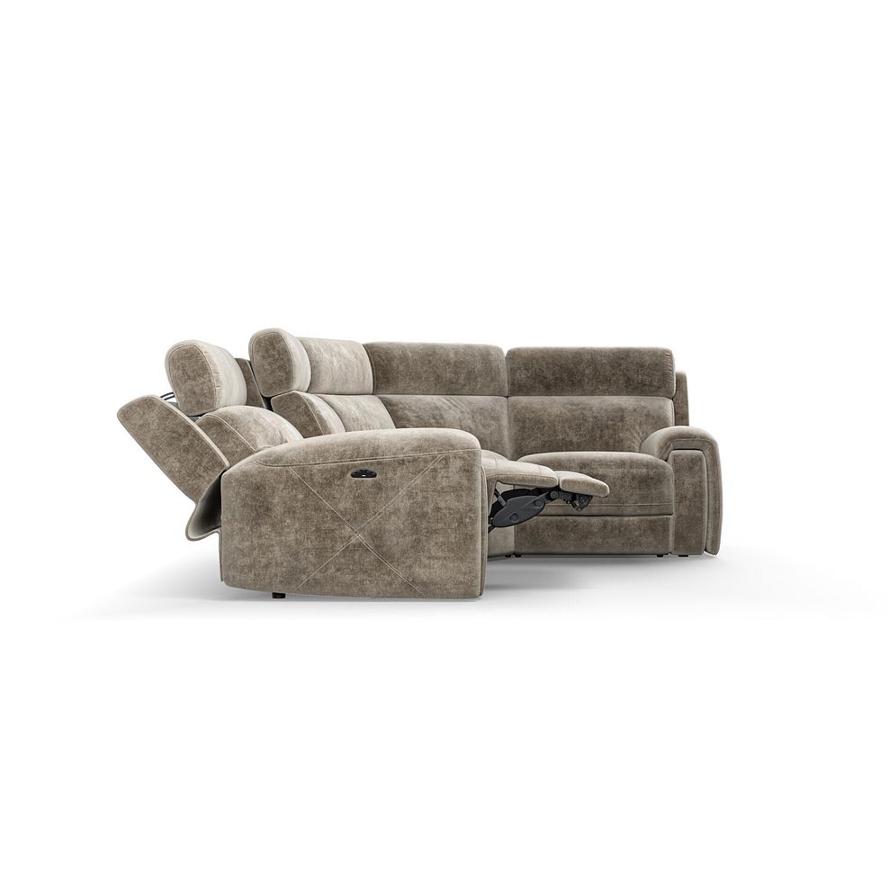 Leo Left Hand Corner Recliner Sofa with Adjustable Headrests in Descent Taupe Fabric 8