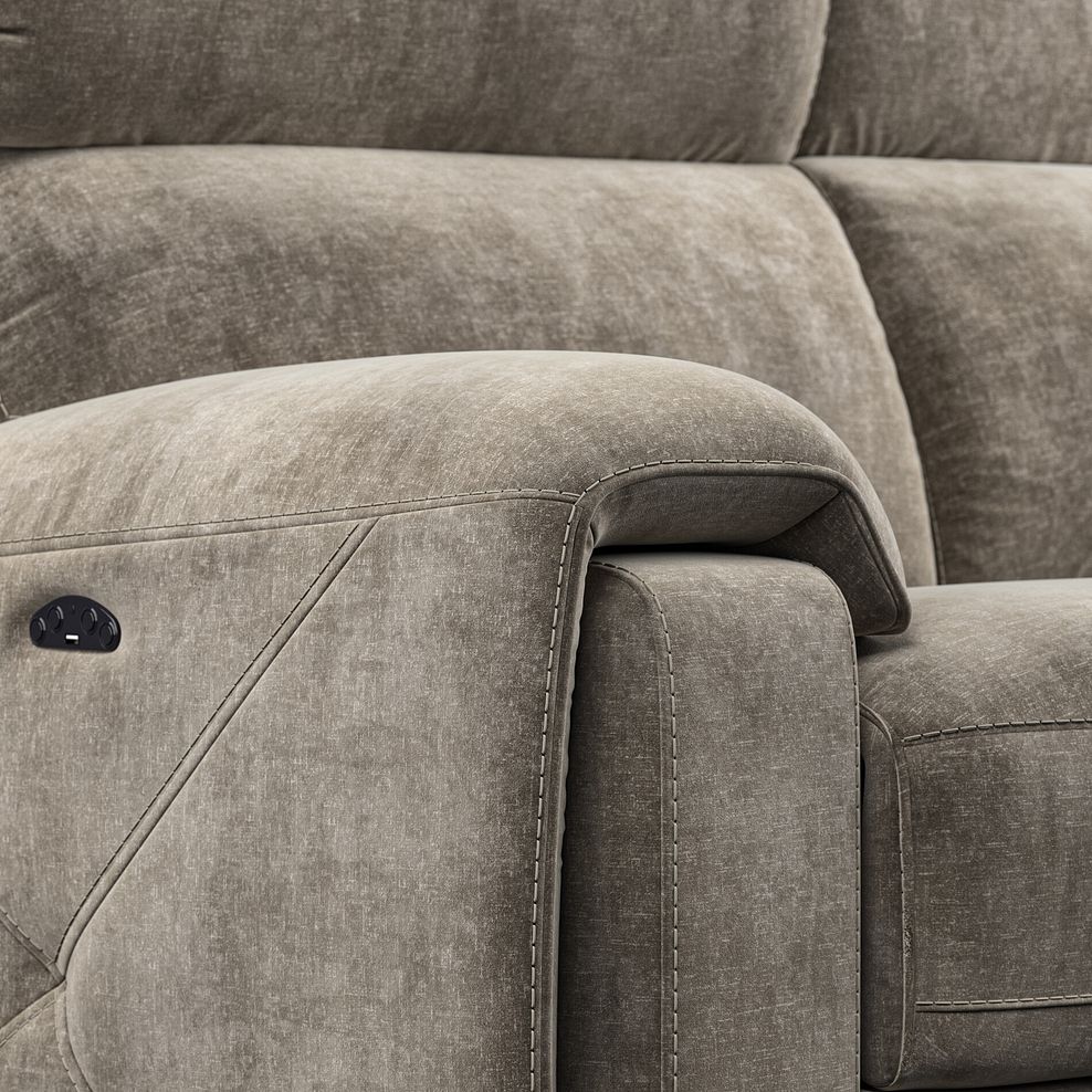 Leo Left Hand Corner Recliner Sofa with Adjustable Headrests in Descent Taupe Fabric 11