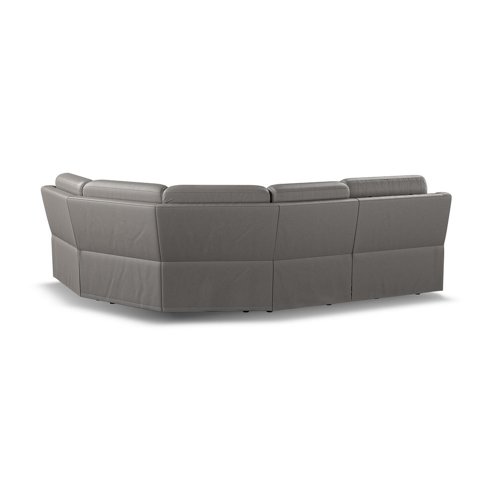 Leo Left Hand Corner Recliner Sofa with Adjustable Headrests in Elephant Grey Leather 5