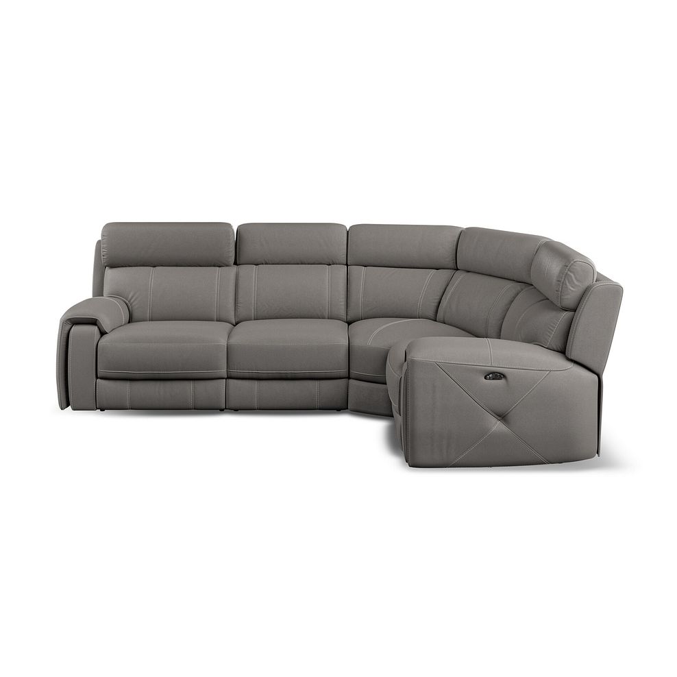 Leo Left Hand Corner Recliner Sofa with Adjustable Headrests in Elephant Grey Leather 6