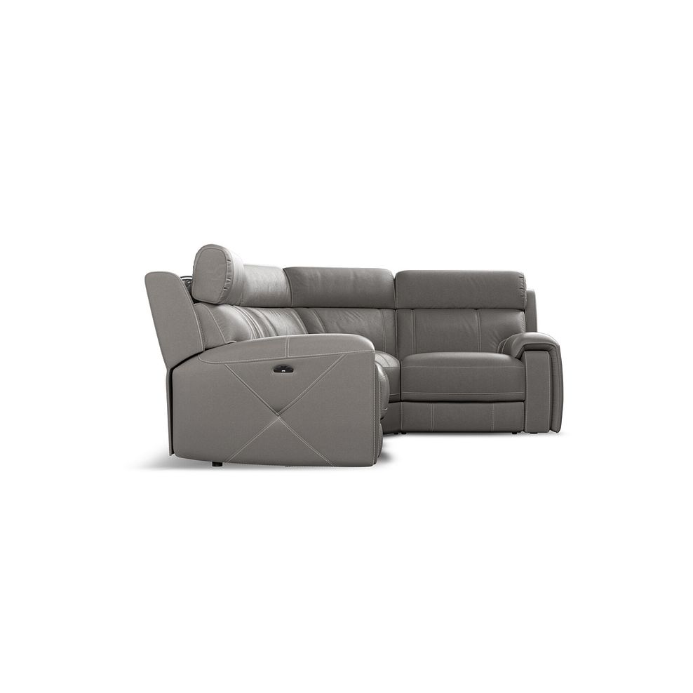 Leo Left Hand Corner Recliner Sofa with Adjustable Headrests in Elephant Grey Leather 7