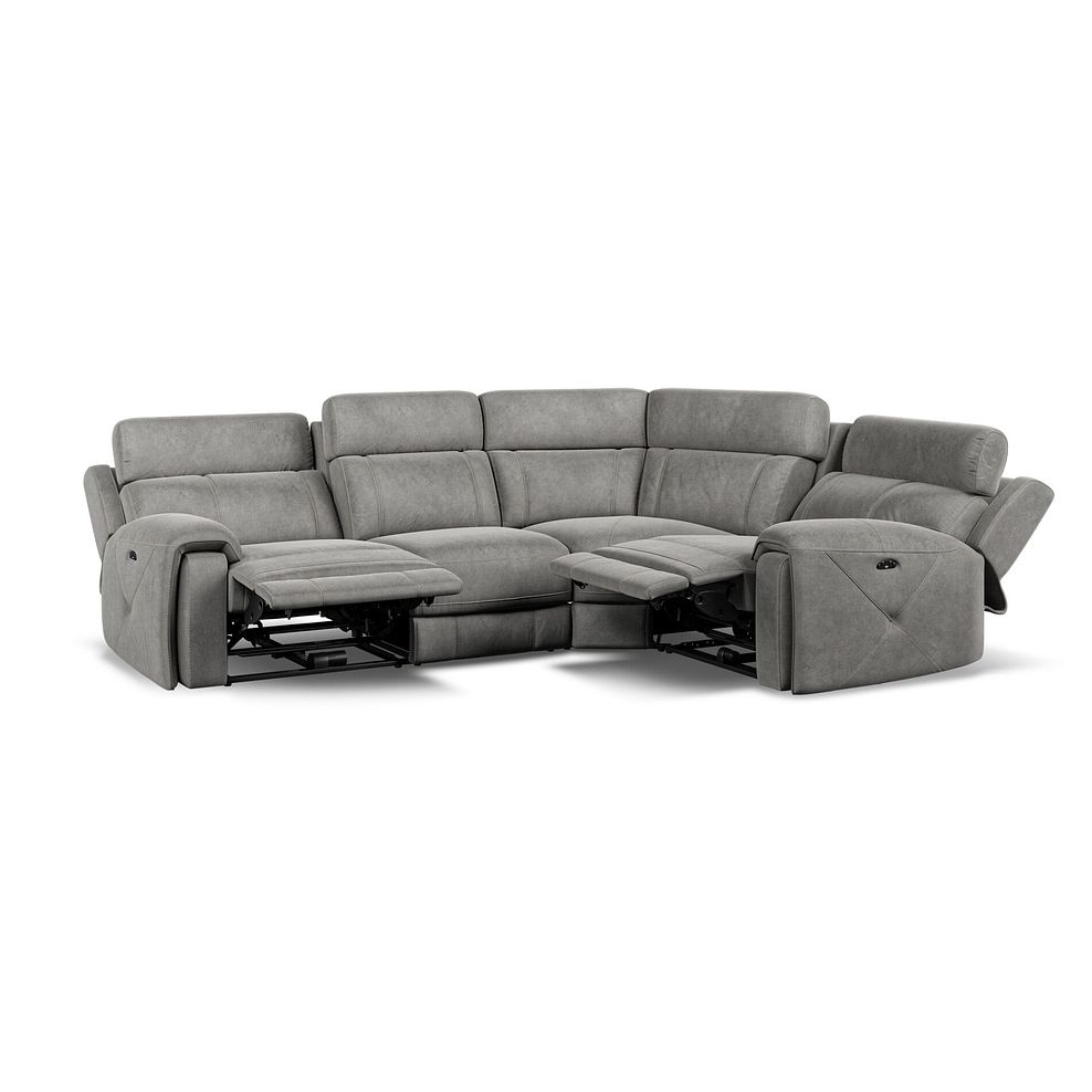 Leo Left Hand Corner Recliner Sofa with Adjustable Headrests in Maldives Dark Grey Fabric 4