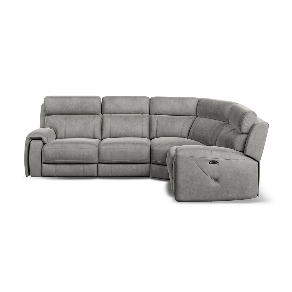 Leo Left Hand Corner Recliner Sofa with Adjustable Headrests in Maldives Dark Grey Fabric 6