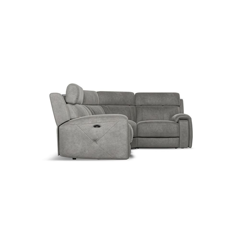 Leo Left Hand Corner Recliner Sofa with Adjustable Headrests in Maldives Dark Grey Fabric 7