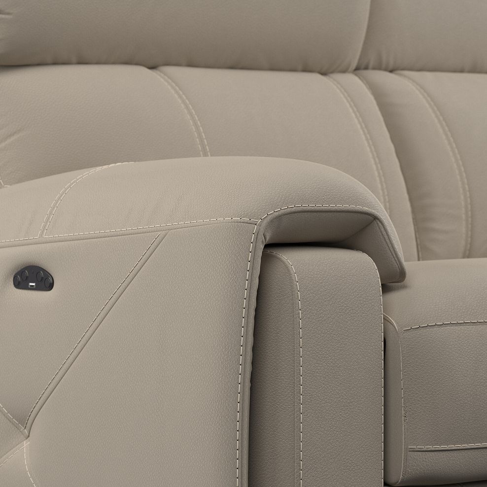 Leo Left Hand Corner Recliner Sofa with Adjustable Headrests in Pebble Leather 10