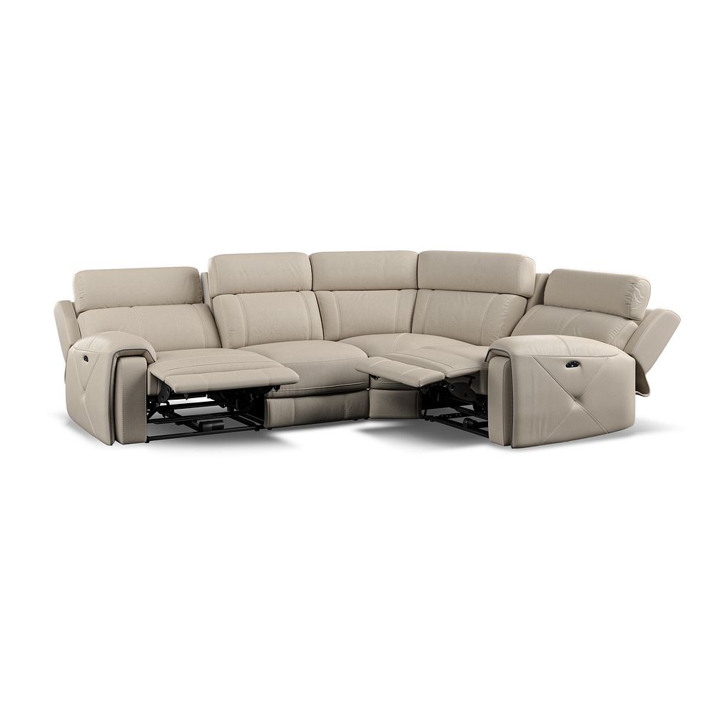 Leo Left Hand Corner Recliner Sofa with Adjustable Headrests in Pebble Leather Thumbnail 2