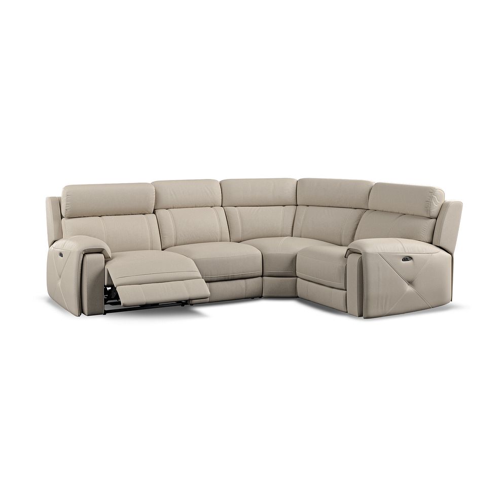 Leo Left Hand Corner Recliner Sofa with Adjustable Headrests in Pebble Leather 3