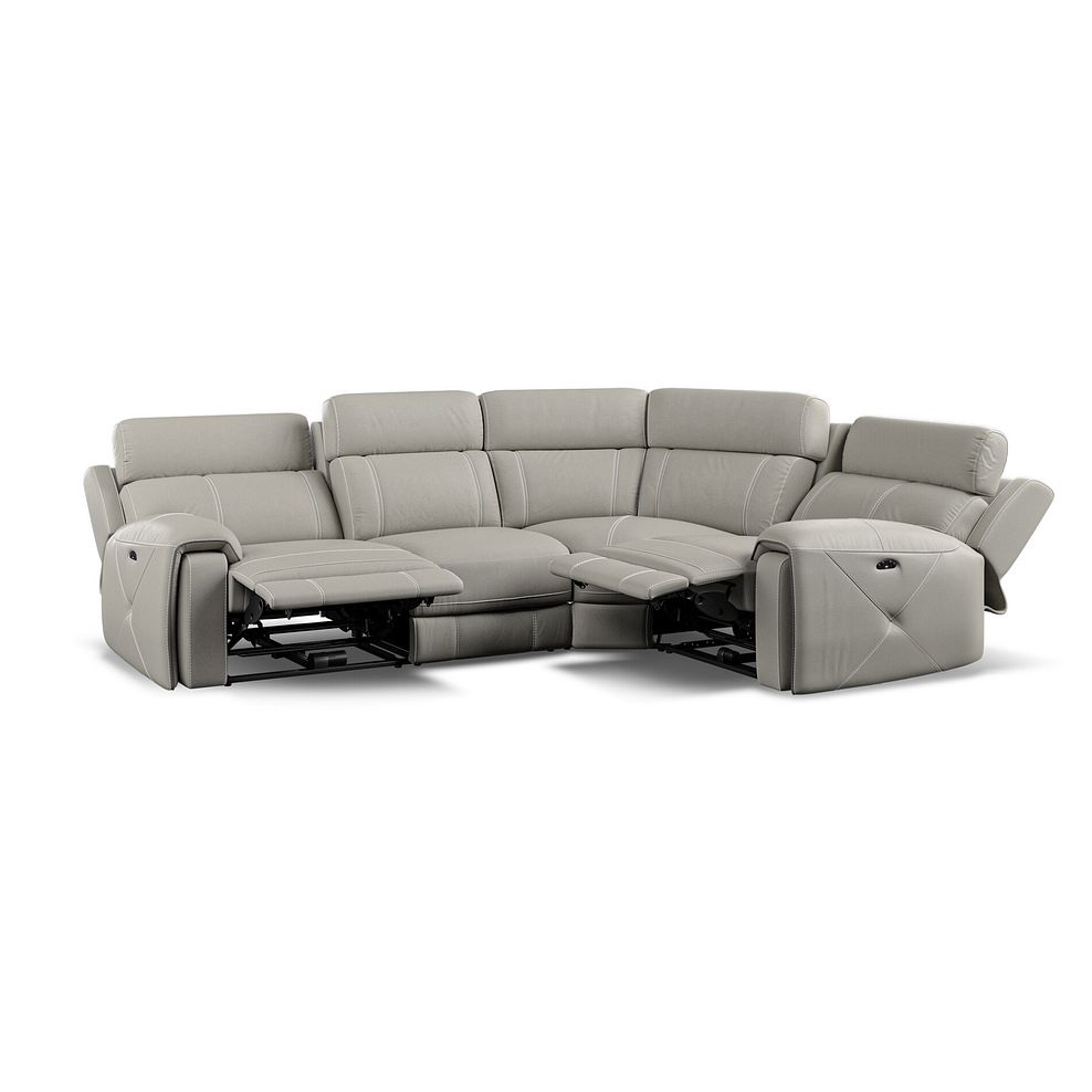 Leo Left Hand Corner Recliner Sofa with Adjustable Headrests in Taupe Leather 4