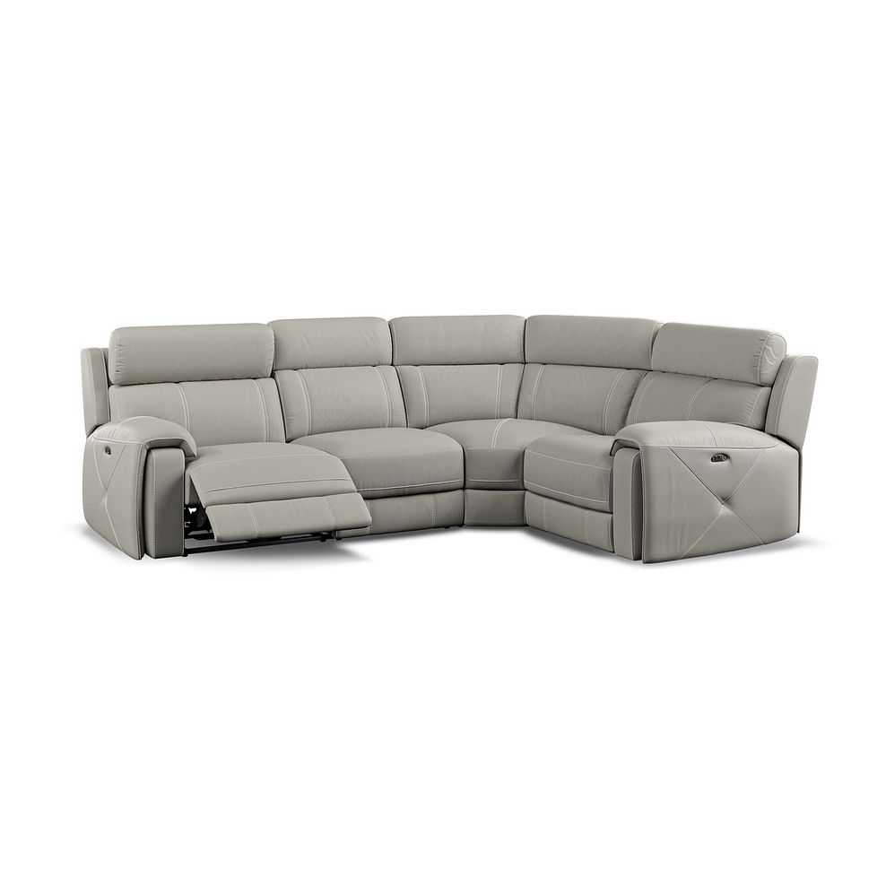 Leo Left Hand Corner Recliner Sofa with Adjustable Headrests in Taupe Leather 2