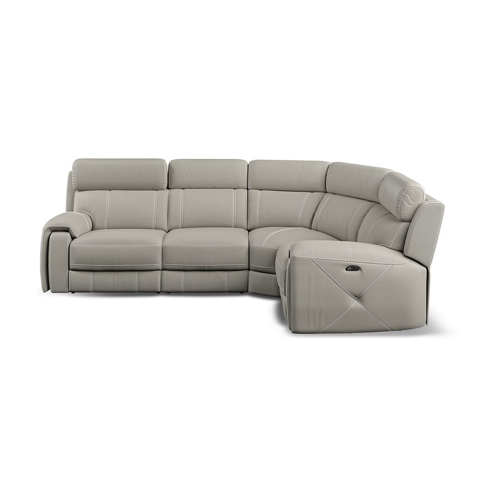 Leo Left Hand Corner Recliner Sofa with Adjustable Headrests in Taupe Leather 6