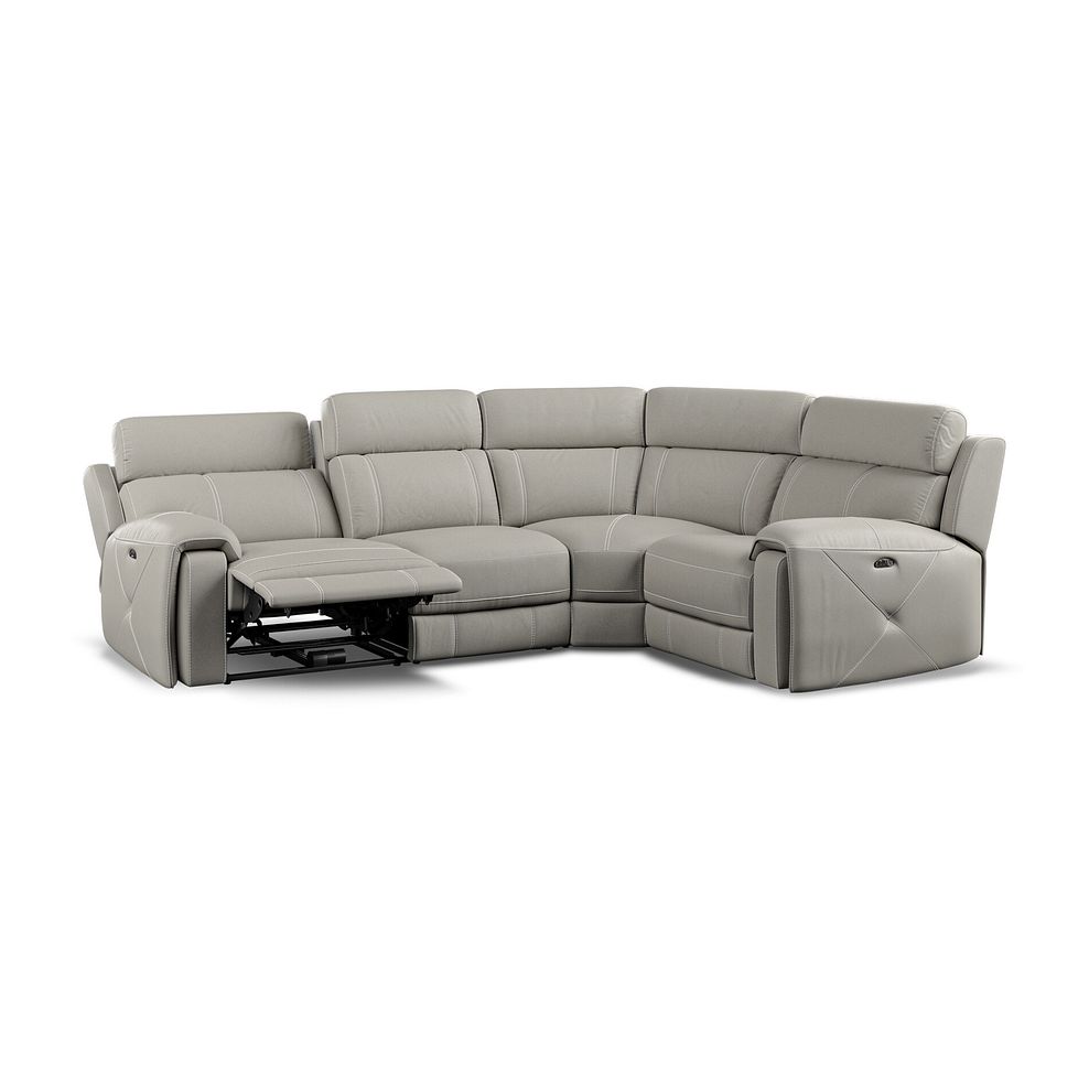 Leo Left Hand Corner Recliner Sofa with Adjustable Headrests in Taupe Leather 4