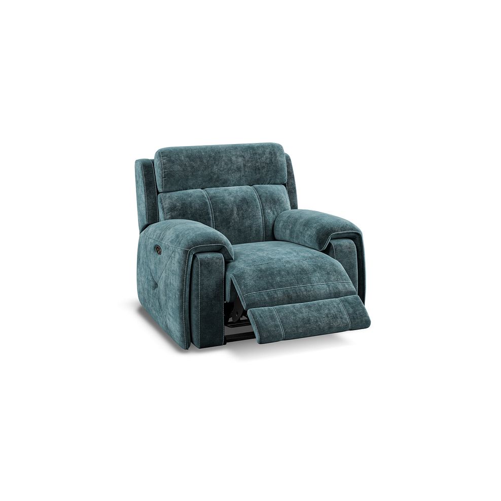 Leo Recliner Armchair in Descent Blue Fabric 2