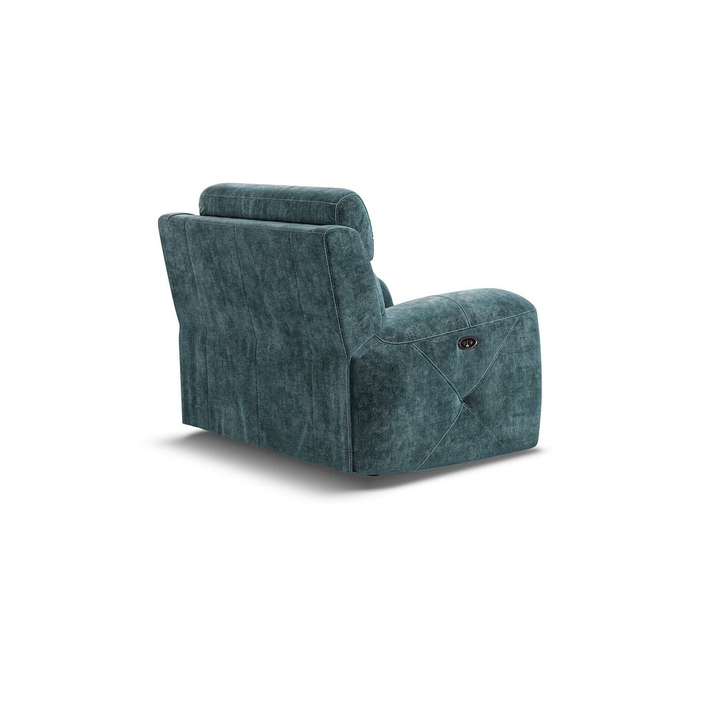 Leo Recliner Armchair in Descent Blue Fabric 4