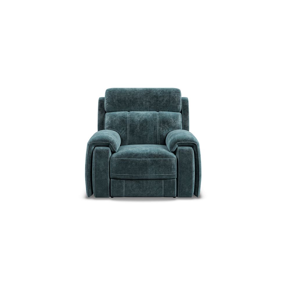 Leo Recliner Armchair in Descent Blue Fabric 5