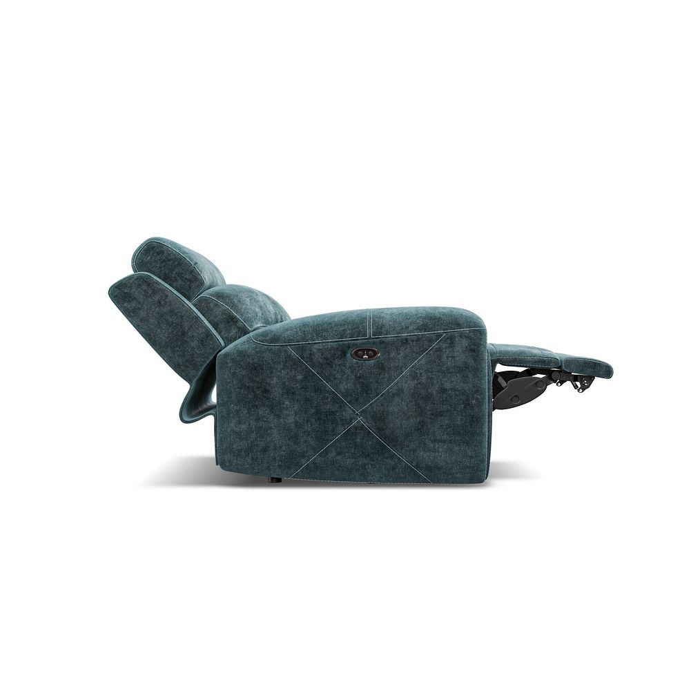 Leo Recliner Armchair in Descent Blue Fabric 6