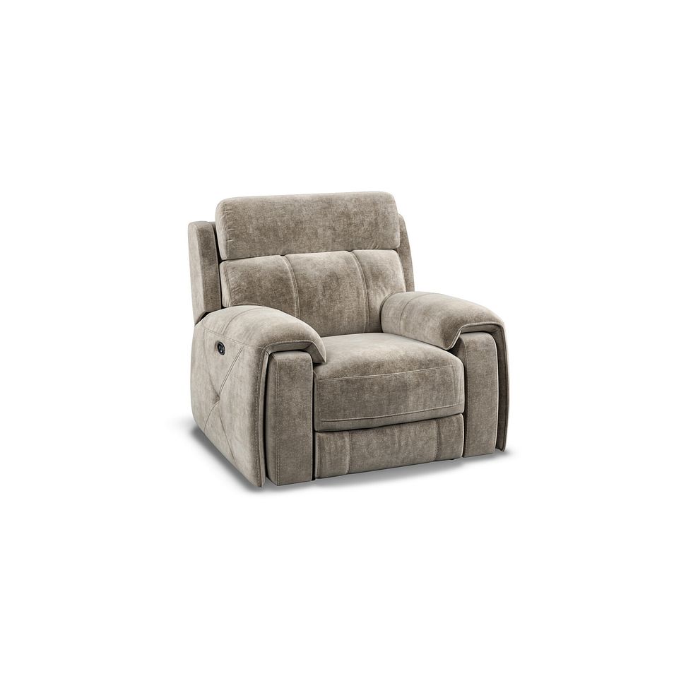Leo Recliner Armchair in Descent Taupe Fabric Thumbnail 1