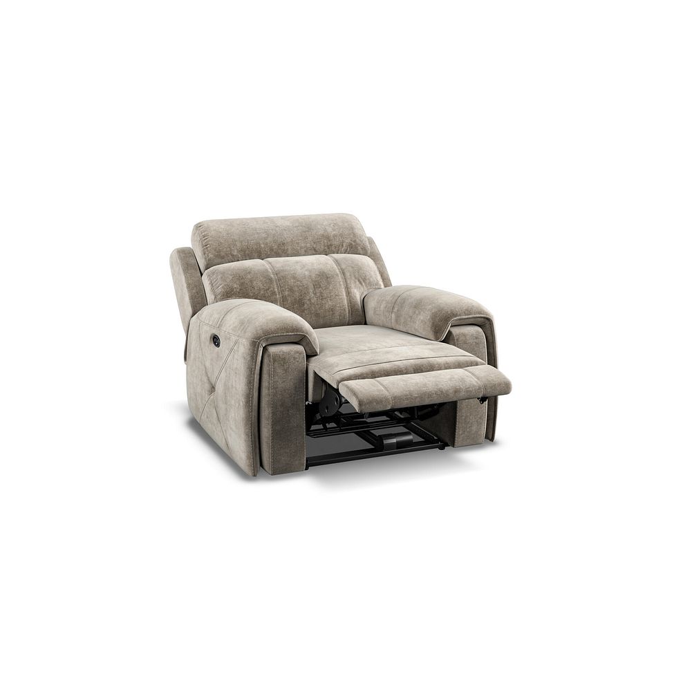 Leo Recliner Armchair in Descent Taupe Fabric 3