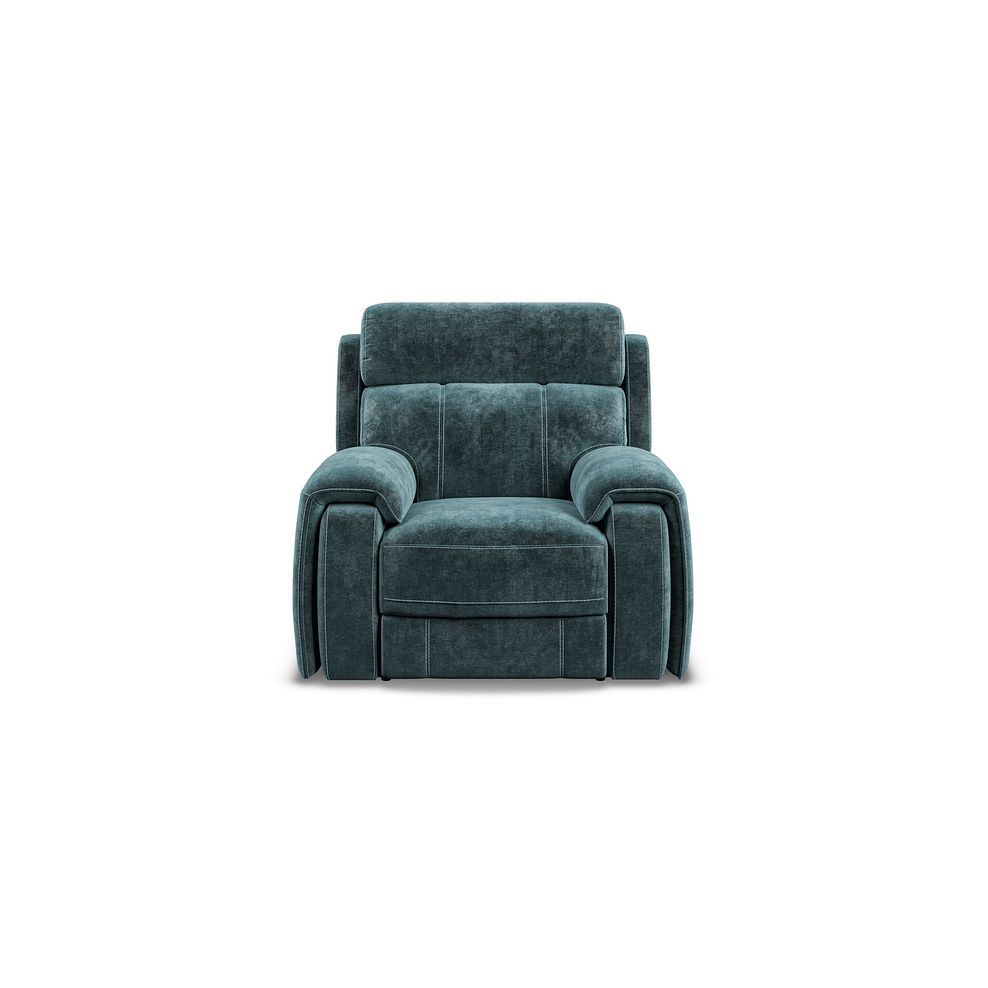 Leo Recliner Armchair in Descent Blue Fabric Thumbnail 5
