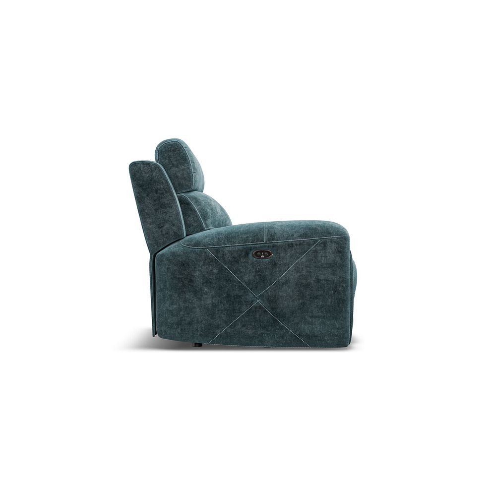 Leo Recliner Armchair in Descent Blue Fabric 7
