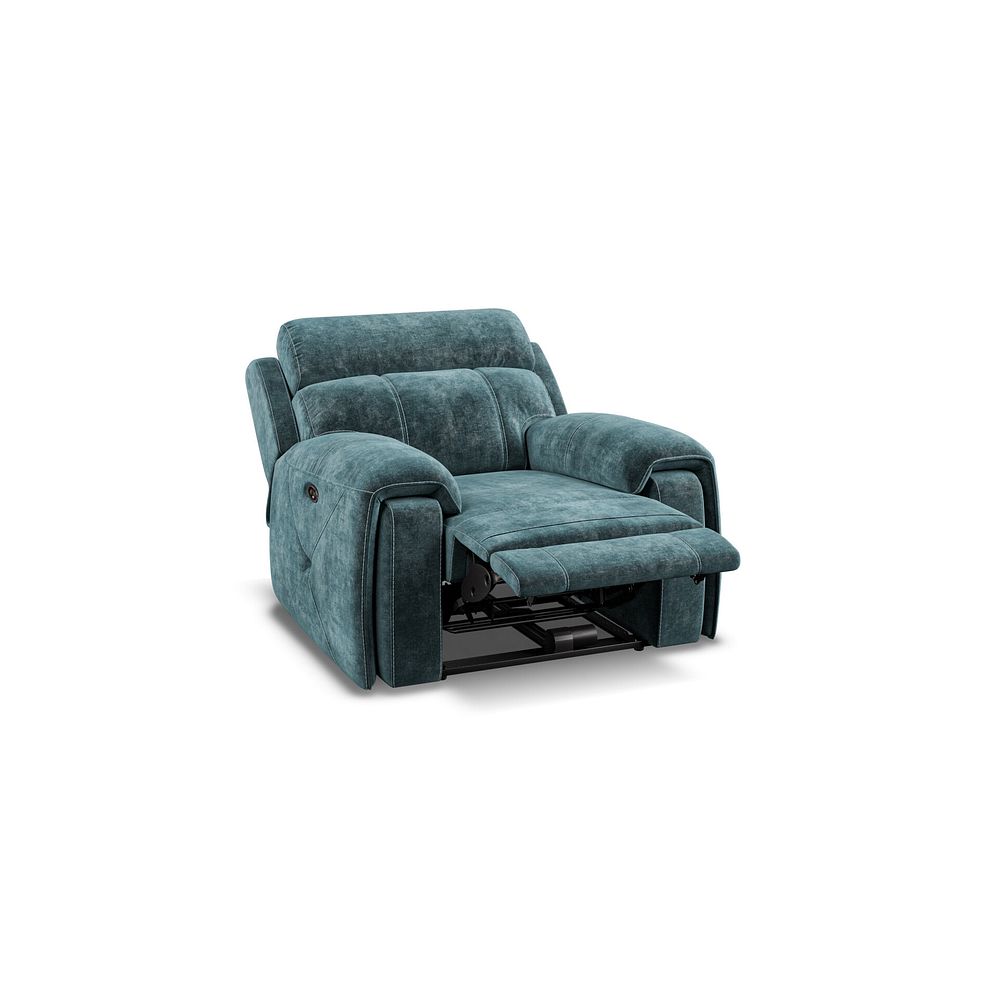 Leo Recliner Armchair in Descent Blue Fabric 3