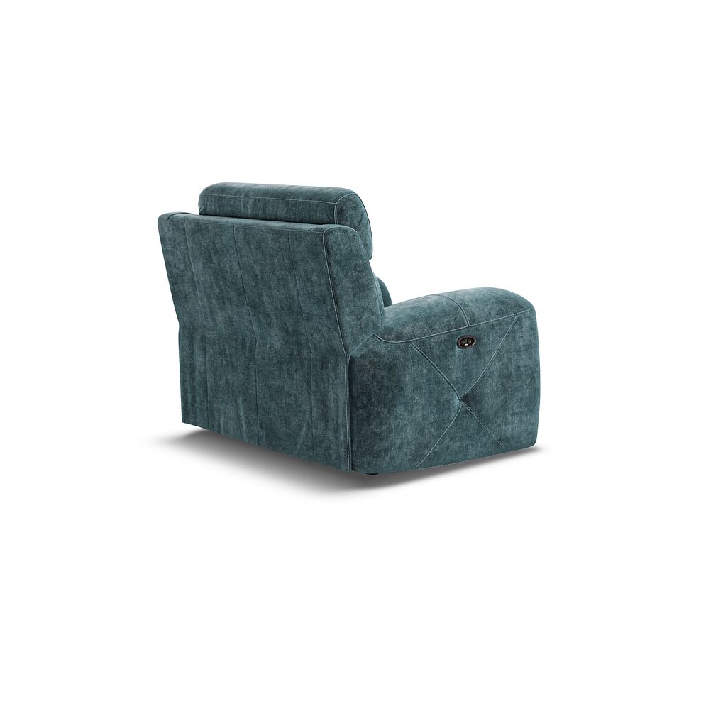 Leo Recliner Armchair in Descent Blue Fabric 5