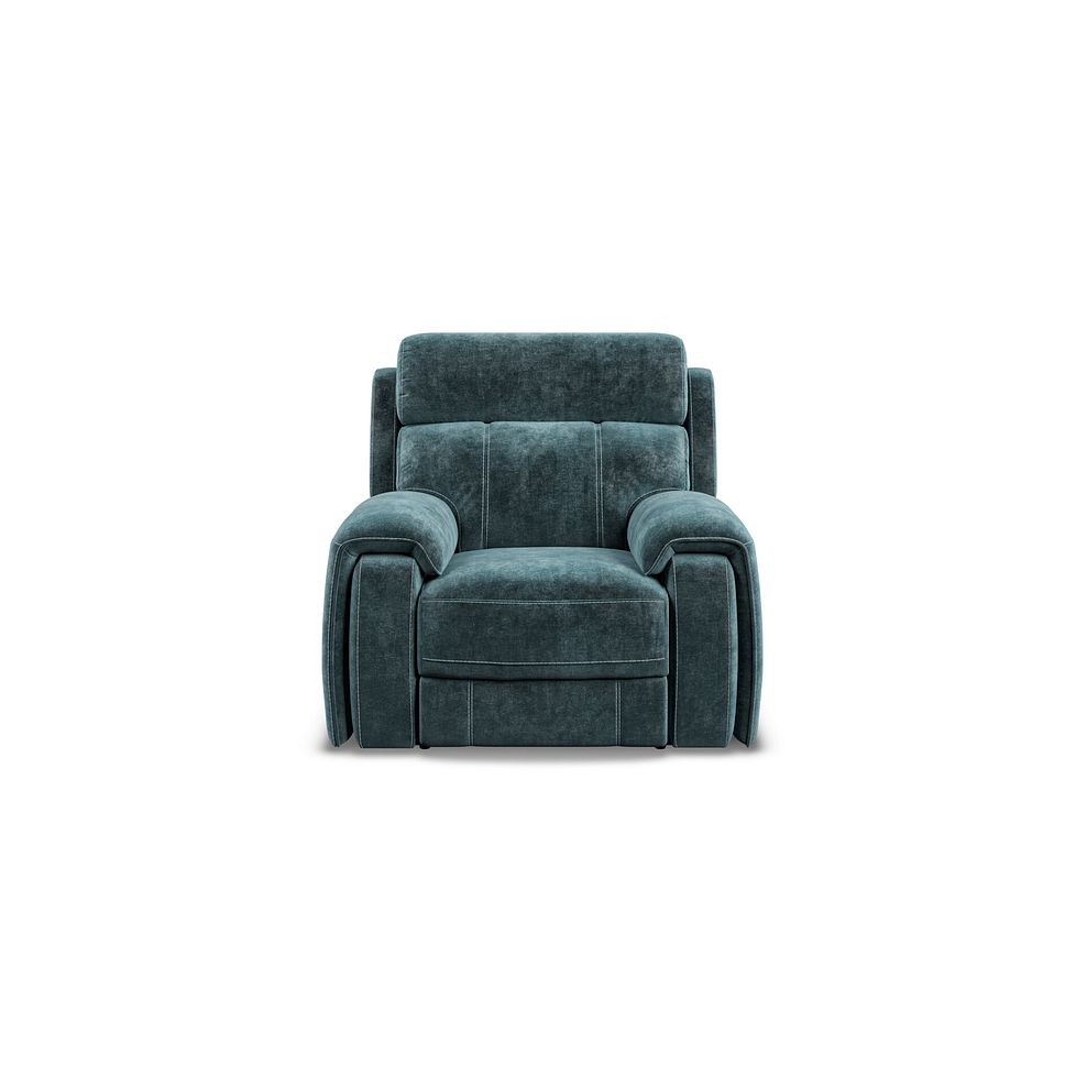 Leo Recliner Armchair in Descent Blue Fabric 4