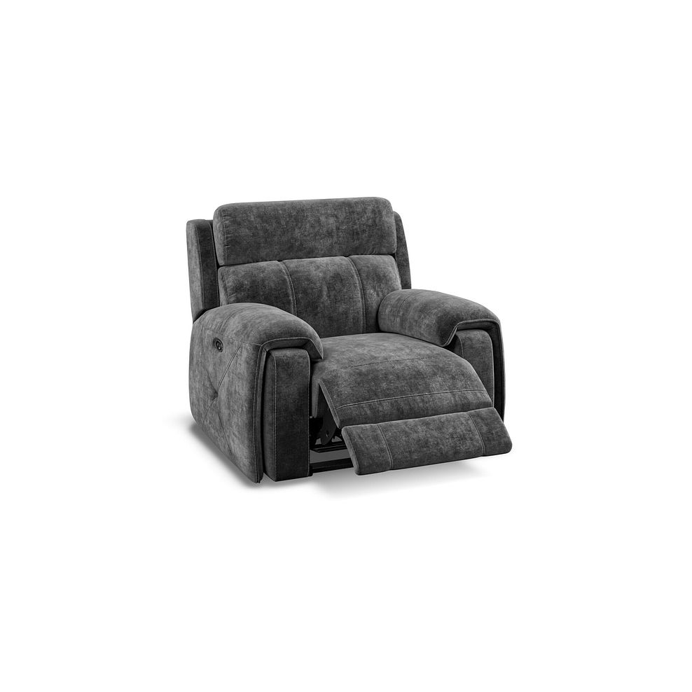 Leo Recliner Armchair in Descent Charcoal Fabric Thumbnail 3