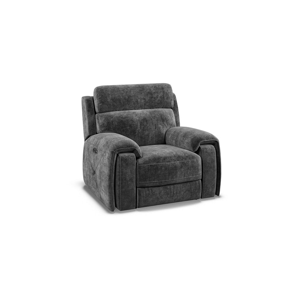 Leo Recliner Armchair in Descent Charcoal Fabric 3