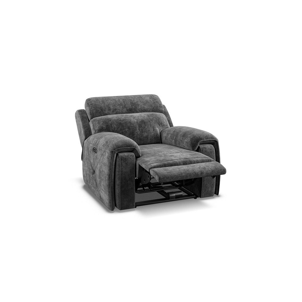 Leo Recliner Armchair in Descent Charcoal Fabric 5