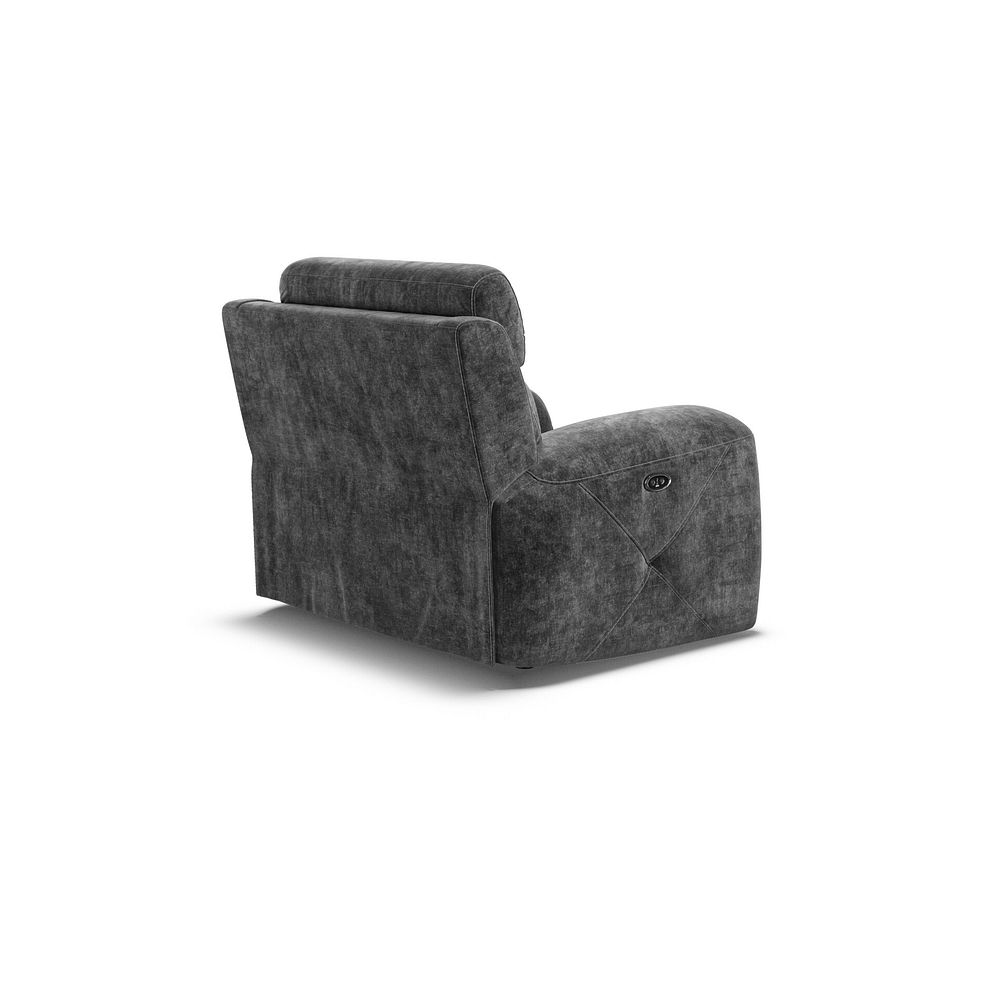 Leo Recliner Armchair in Descent Charcoal Fabric 7