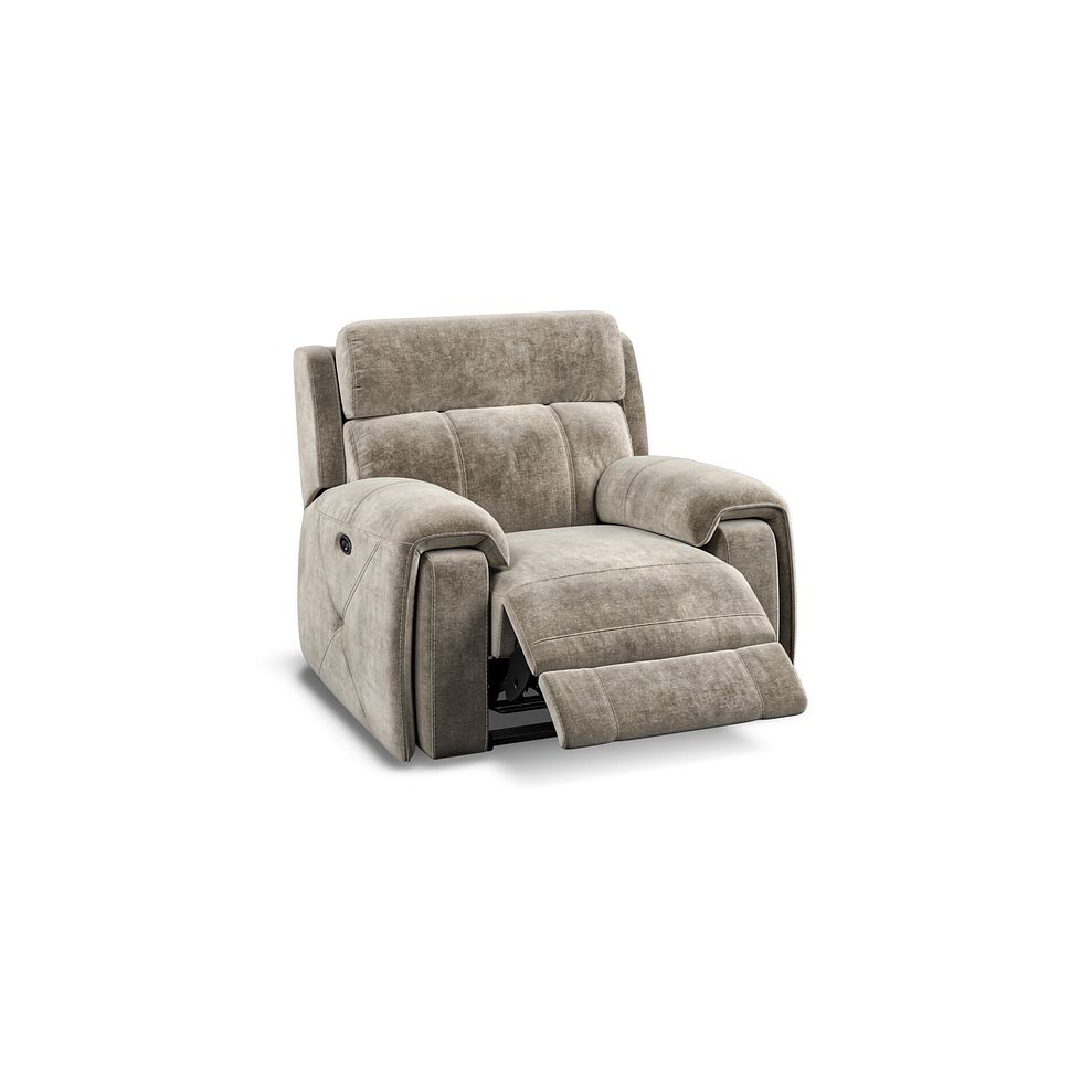 Leo Recliner Armchair in Descent Taupe Fabric 3