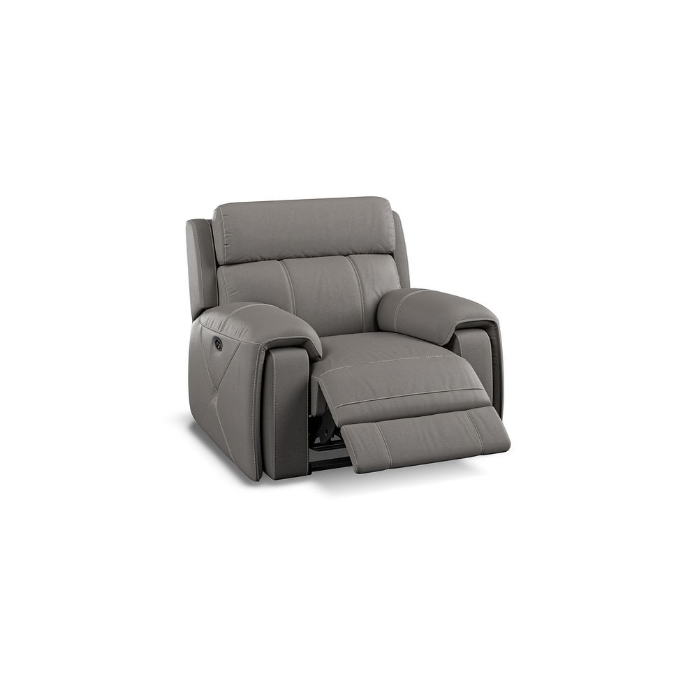 Leo Recliner Armchair in Elephant Grey Leather 2