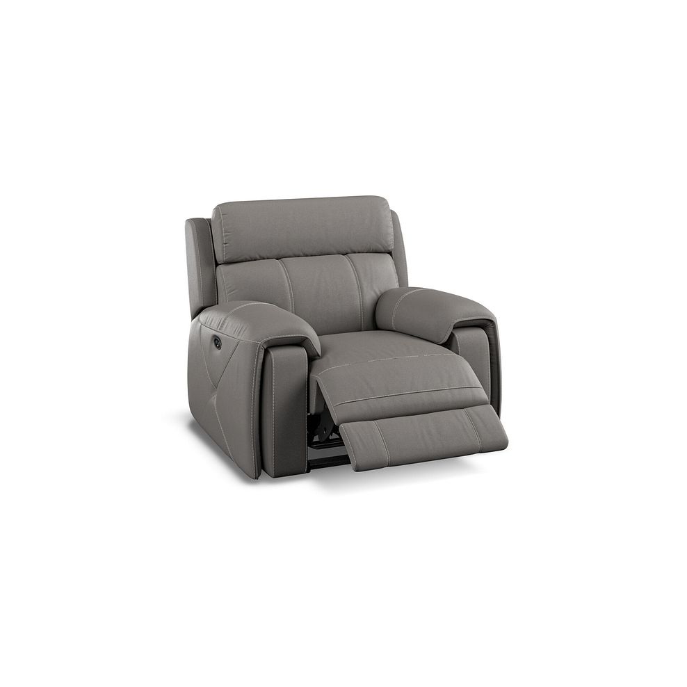 Leo Recliner Armchair in Elephant Grey Leather Thumbnail 2