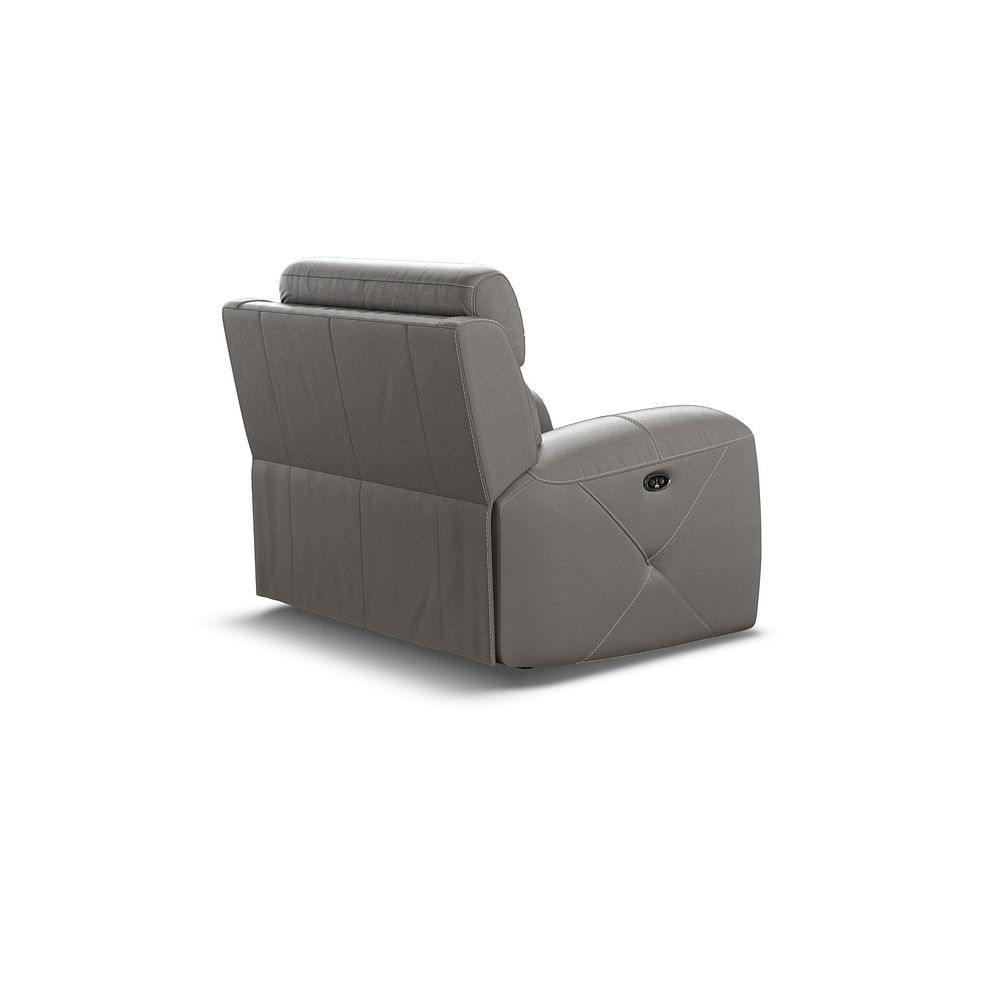 Leo Recliner Armchair in Elephant Grey Leather Thumbnail 4