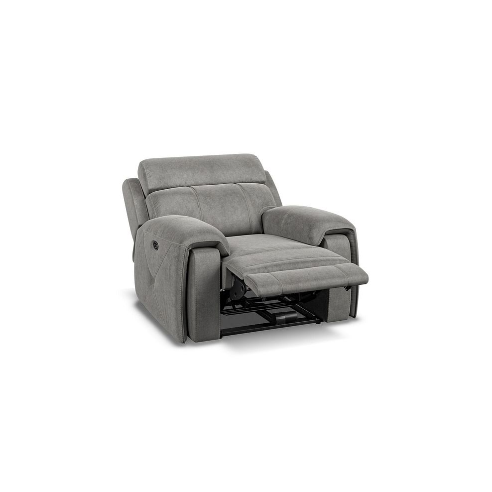 Leo Recliner Armchair in Maldives Dark Grey Fabric 3
