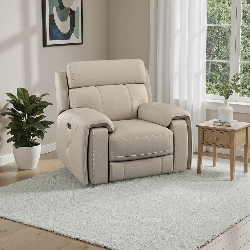 Leo Recliner Armchair in Pebble Leather 1