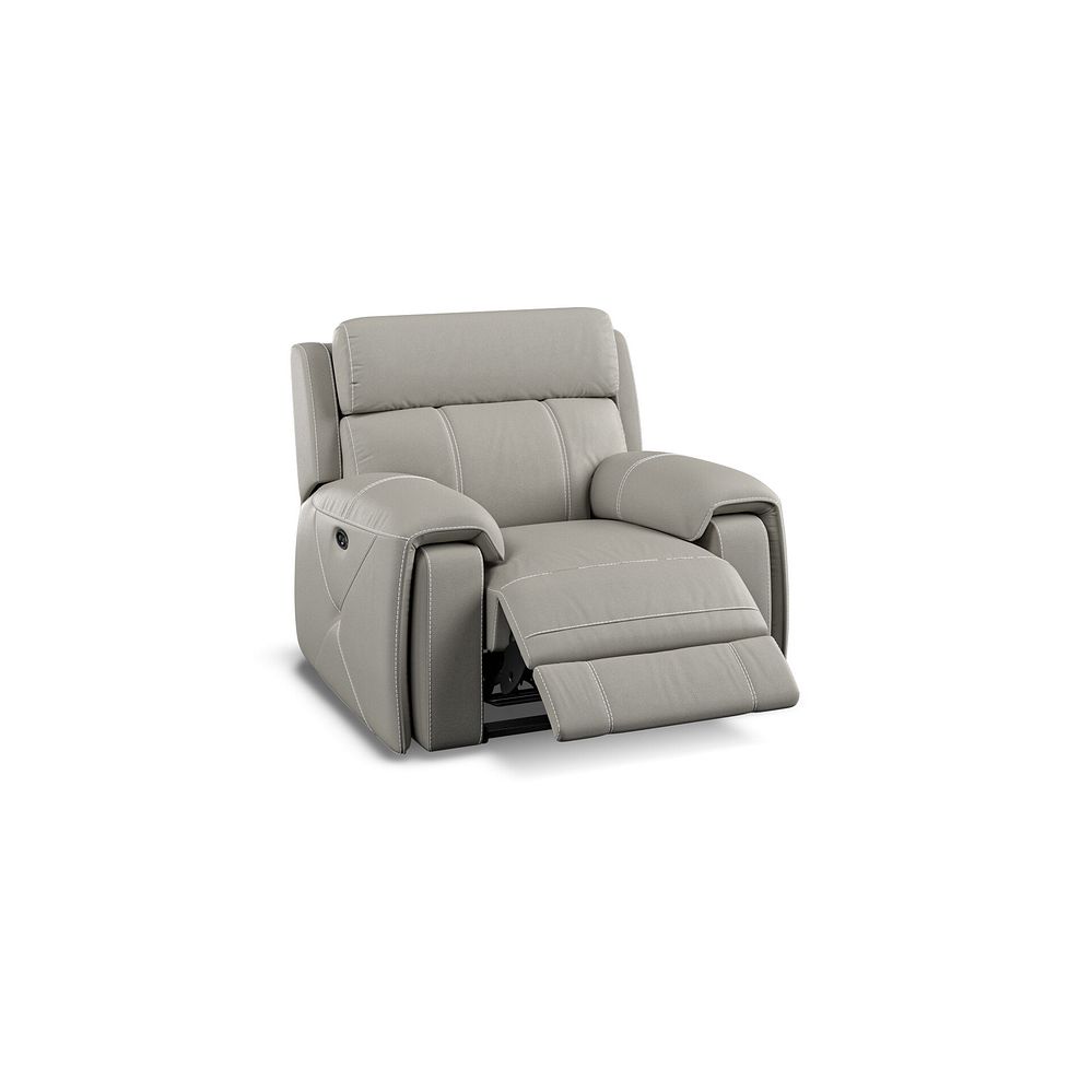Leo Recliner Armchair in Taupe Leather Thumbnail 2