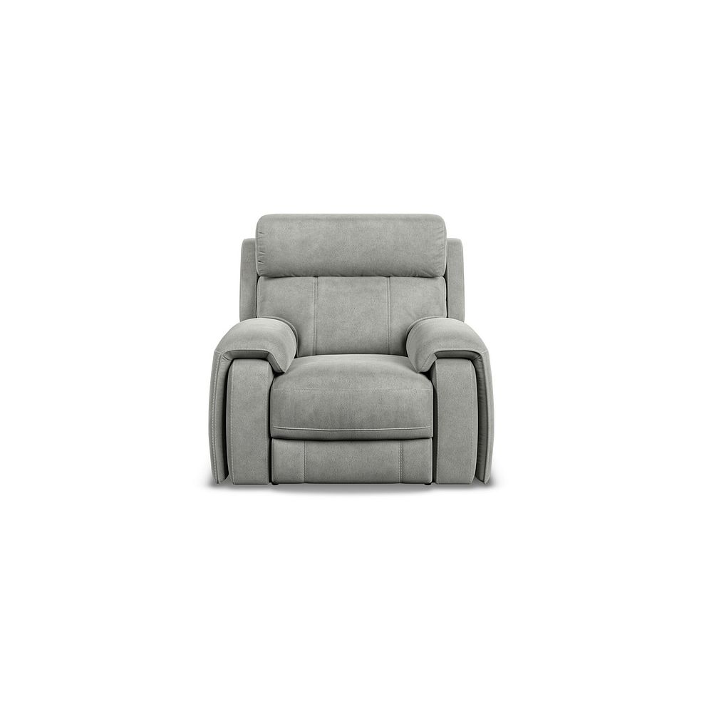 Leo Recliner Armchair with Adjustable Headrest in Billy Joe Dove Grey Fabric 5